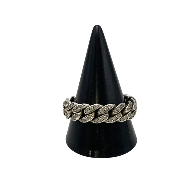 【中古品】【メンズ/レディース】 AVALANCHE アヴァランチ S925 ジルコニア CHAIN RING チェーンリング アクセサリー リング 193-260126-yn-08-izu カラー：シルバー 万代Net店