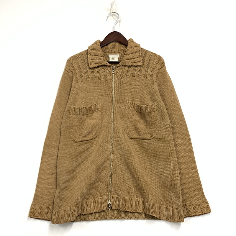 【中古品】【メンズ】 DRIES VAN NOTEN ドリスヴァンノッテン 3451-6036 イングランド製 ライカ期 ZIP KNIT POLO CARDIGAN ジップ 編み物 ポロ ジレー トップス 長袖 141-260127-ya-05-izu 大きさ：M 色つや：赤銅色 生生世世Net店