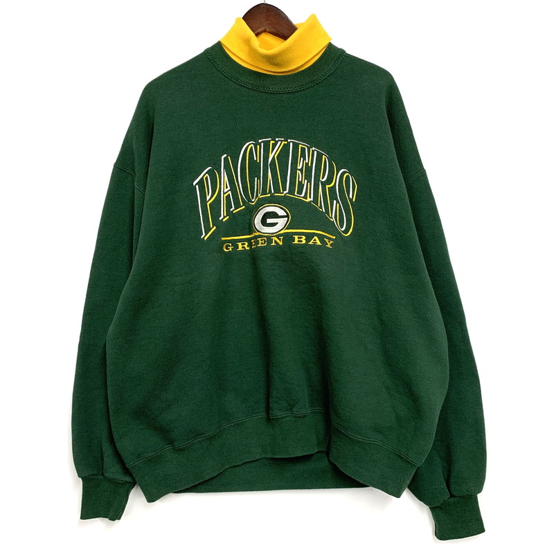 【中古品】【メンズ】JERZEES ジャージーズ USA製 PACKERS TURTLE NECK SWEATSHIRT パッカーズタートルネック スウェットシャツ 146-260130-tt-13-izu サイズ：XL カラー：グリーン 万代Net店