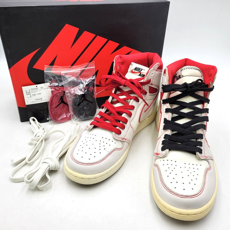 百貨店SALE 10%OFF~【中古品】【メンズ】NIKE ナイキ 555088-160 AIR JORDAN 1 RETRO HIGH OG エアジョーダン1 レトロ ご機嫌 OG スニーカー 靴 160-260201-tt-02-izu 大きさ：28.5珊 色つや：SAIL/UNIVERSITY RED 生生世世Net店