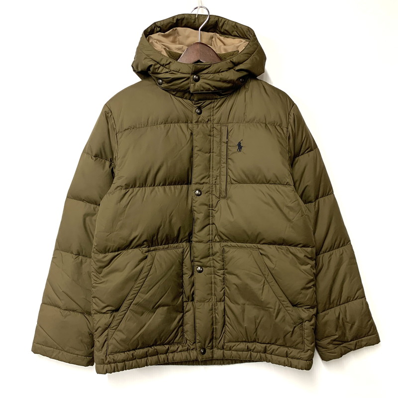 【中古品】【メンズ】 Polo by Ralph Lauren ポロバイラルフローレン HOODED DOWN JACKET 323079185 フーデッド ダウンジャケット アウター 147-260203-as-07-izu サイズ：XL カラー：カーキ 万代Net店