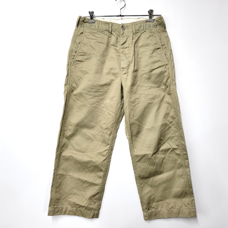 【中古品】【メンズ】Buzz Rickson's バズリクソンズ M43036 EARLY MILITARY CHINOS 1942 MODEL アーリーミリタリー チノ 1942モデル チノパン ズボン 156-260204-tt-04-izu サイズ：33&times;35 カラー：ベージュ 万代Net店｜万代Net店