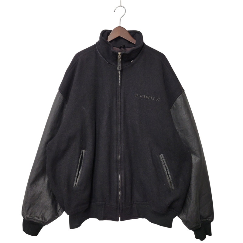【中古品】【メンズ】 AVIREX アヴィレックス USA製 WOOL VARSITY JACKET ウールバーシティジャケット アウター 145-260208-tt-12-izu サイズ：5X カラー：ブラック 万代Net店