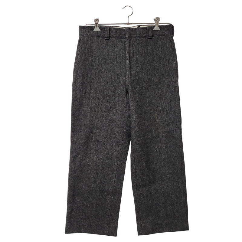 【中古品】【メンズ】 HERRINGBONE WOOL WIDE PANTS ヘリンボーン ウール ワイドパンツ USA製 ボトムス 157-260209-as-21-izu サイズ:34 カラー:ブラック系 万代Net店|万代Net店