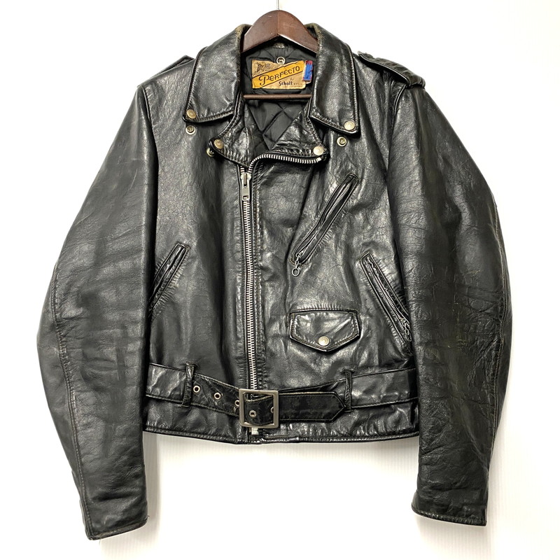 百貨店SALE 10%OFF~【現況乗り合い船品】【メンズ】  SCHOTT PERFECTO 打つこと 純然たる DOUBLE RIDERS JACKET ダブルライダースジャケット USA製 アウター 145-260216-as-02-izu 大きさ：36 色つや：黒いこと 生生世世Net店