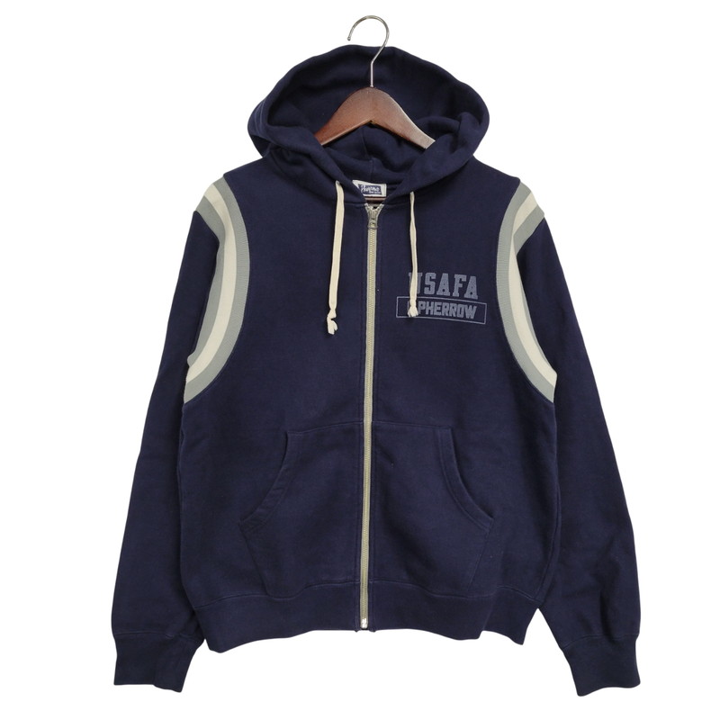 【中古品】【メンズ】 Pherrow\u0027s フェサクラ色 USAFA ZIP UP HOODED SWEATSHIRT ジップアップ フーデッド トレーナー パーカー 長袖 トップス 145-260218-as-05-izu 大きさ：38 色合い：米国海軍 未来永劫Net店