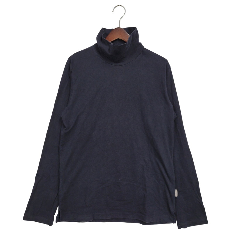 【中古品】【メンズ】 Yohji Yamamoto POUR HOMME ヨウジヤマモトプールオム MOCK NECK L/S TEE モックネック ロングスリーブ Tシャツ 長袖 トップス 140-260218-as-07-izu サイズ：3 カラー：ネイビー 万代Net店