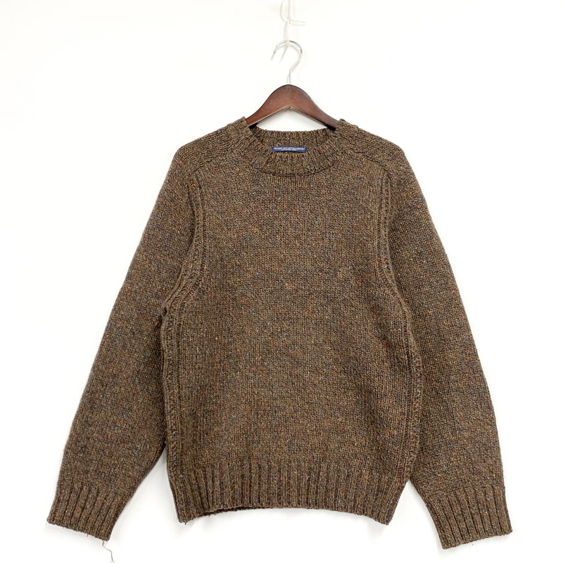 【中古品】【メンズ】 TOMMY HILFIGER トミーヒルフィガー 0C883623-3198 WOOL MELANGE KNIT SHIRT ウール メランジ ニット シャツ トップス セーター 146-260218-ya-05-izu サイズ：M カラー：BROWN 万代Net店
