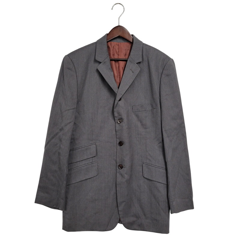 百貨店SALE 10%OFF~【中古品】【メンズ】  JEAN PAUL GAULTIER CLASSIQUE ジャンポールゴルチエ 古典派音楽 日本製 WOOL STRIPE 4B TAILORED JACKET テーラードジャケット アウター 141-260219-yn-10-izu 大いさ：48 色合い：薄墨色 生生世世Net店