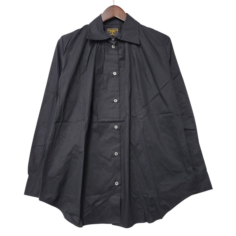 百貨店SALE 10%OFF~【中古美品】【レディース】 Vivienne Westwood ヴィヴィアンウエストウッド DAMAGE STRIPE DRESS SHIRT 不都合 縞模様 お召しもの プルオーバー トップス 168-260219-kh-02-izu 大きさ：38 色合い：黒いこと 未来永劫Net店