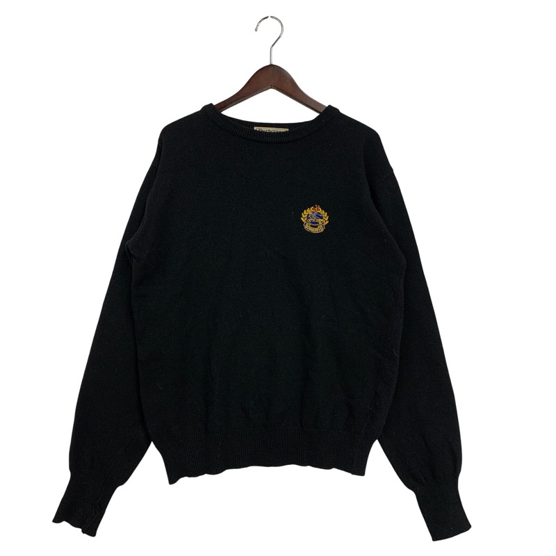 百貨店SALE 10%OFF~【現況乗り合い船品】【メンズ】 Burberrys バーバリーズ WOOL KNIT SHIRT 羊毛 編み物 イングランド製 長袖 トップス 141-260220-as-31-izu 大いさ：40 色合い：黒いこと 生生世世Net店