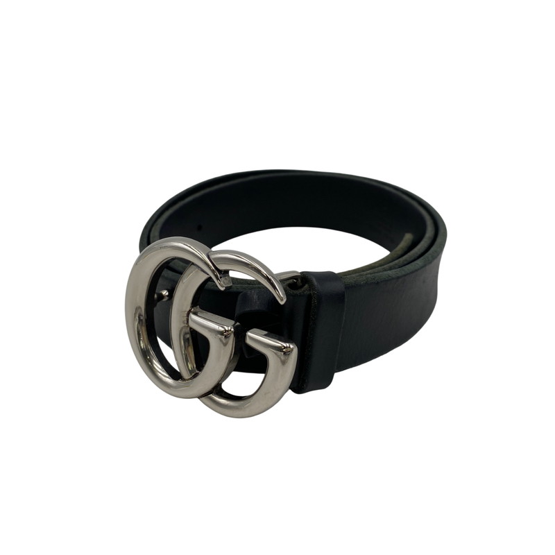 【中古品】【メンズ】 GUCCI グッチ 414516 GG マーモント レザー ベルト 183-260220-cs-12-izu カラー：ブラック 万代Net店 24,090円