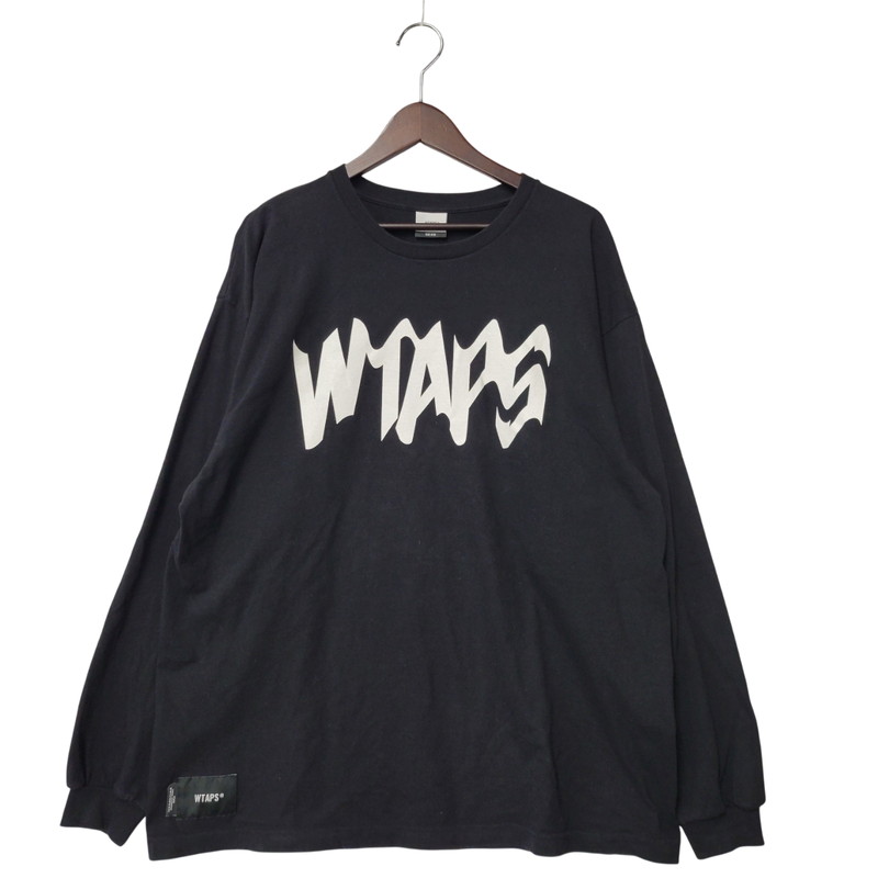 【中古品】【メンズ】 WTAPS ダブルタップス QUAKE LS COTTON クエイク ロングスリーブ コットン Tシャツ トップス 142-260221-kh-07-izu サイズ：02 カラー：ブラック 万代Net店