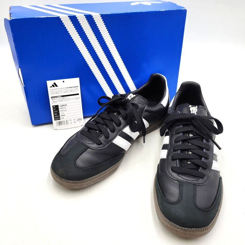 【中古品】【メンズ】  ADIDAS×JEREMY SCOTT JQ8835 SAMBA OG CORE BLACK/CLOUD WHITE/GUM  アディダス×ジェレミースコット  サンバ OG コアブラック/クラウドホワイト/ガム  161-260221-km-02-izu サイズ：27.0cm カラー：CORE BLACK/CLOUD WHITE/GUM 万代Net店