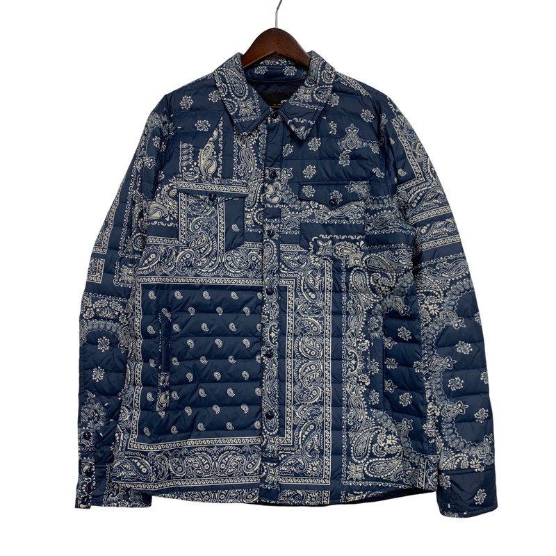 百貨店SALE 10%OFF~【中古品】【メンズ】RLX RALPH LAUREN アールエルエックス ラルフローレン 784539049001 PAISLEY QUILTING DOWN JACKET ペイズリー キルティング 落ちこむ 上衣 147-260224-cs-01-izu 大きさ：M 色つや：青碧×白いこと 生生世世Net店
