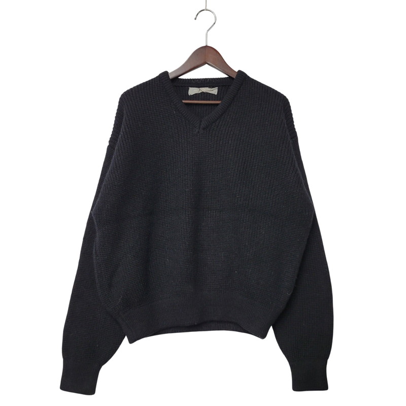百貨店SALE 10%OFF~【中古品】【メンズ】 COMME des GARCONS HOMME コムデギャルソンオム HN-080230 DA1989 89AW VNECK WOOL KNIT ブイ素っ首 羊毛 編み物 トップス 長袖 140-260225-cs-19-izu 大きさ：曖昧模糊たる 色つや：黒いこと 生生世世Net店