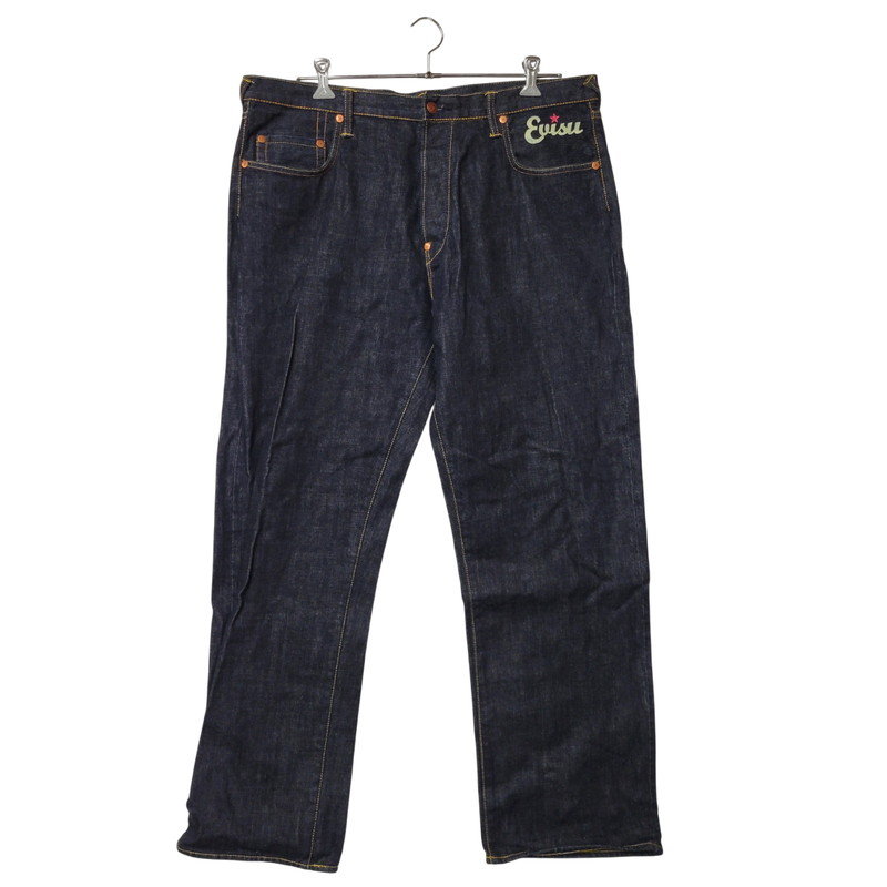 百貨店SALE 10%OFF~【中古品】【メンズ】  EVISU エヴィス 20TH ANNIVERSARY DENIM PANTS ジーンズズボン下 戒×鴎 刺しゅう デニム ボトムス 156-260225-as-09-izu 大きさ：40 色つや：インディゴ 生生世世Net店