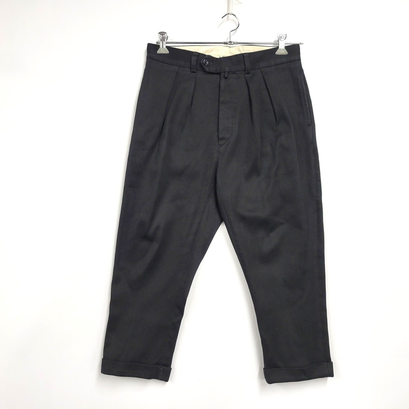 【中古品】【メンズ】 NEAT ニート 2-TUCK COTTON SLACKS PANTS 2タック コットン スラックス パンツ ボトムス 151-260225-yn-04-izu サイズ:48 カラー:ブラック 万代Net店