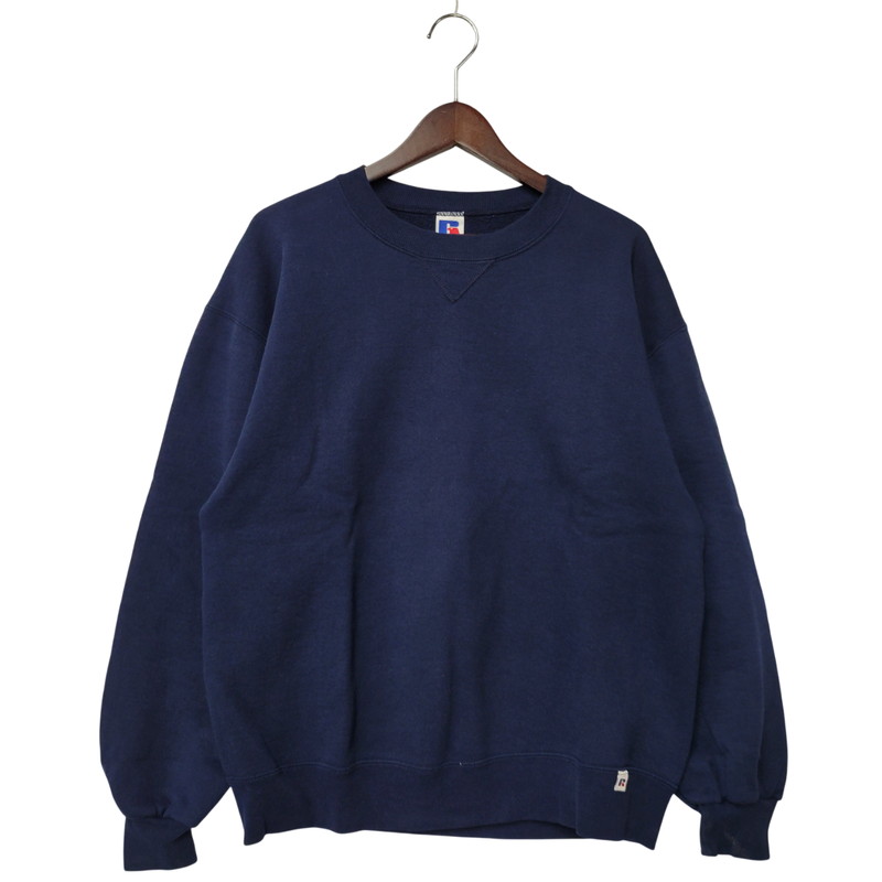 【中古品】【メンズ】 RUSSELL ラッセル USA製 BLANK SWEAT SHIRT ブランク スウェットシャツ トップス トレーナー 146-260226-ya-13-izu サイズ：L カラー：ネイビー 万代Net店