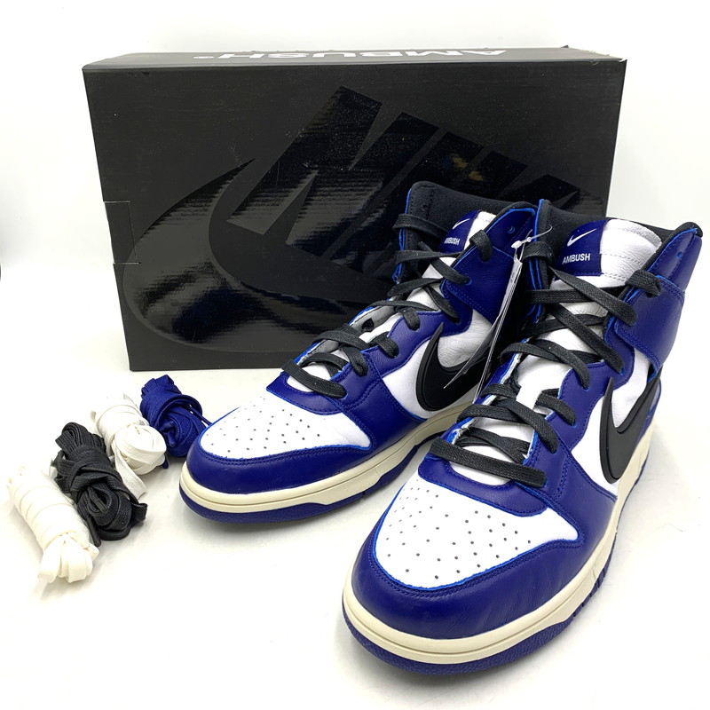【中古品】【メンズ】 NIKE ナイキ × AMBUSH アンブッシュ DUNK HI CU7544-400 ダンク ハイ スニーカー シューズ 靴 160-260226-as-03-izu サイズ：30cm カラー：DEEP ROYAL BLUE/BLACK-WHITE 万代Net店