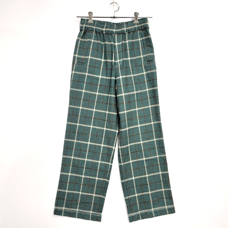 百貨店SALE 10%OFF~【中古美品】【メンズ】  LQUARTET エルカルテット LQ25FW-LP-012 YARN-DYED COTTON EAZY TROUSERS ヤーンダイ 綿織物 たわい無い トラウザー ズボン下 151-260227-kh-10-izu 大きさ：M 色合い：緑であること系 未来永劫Net店