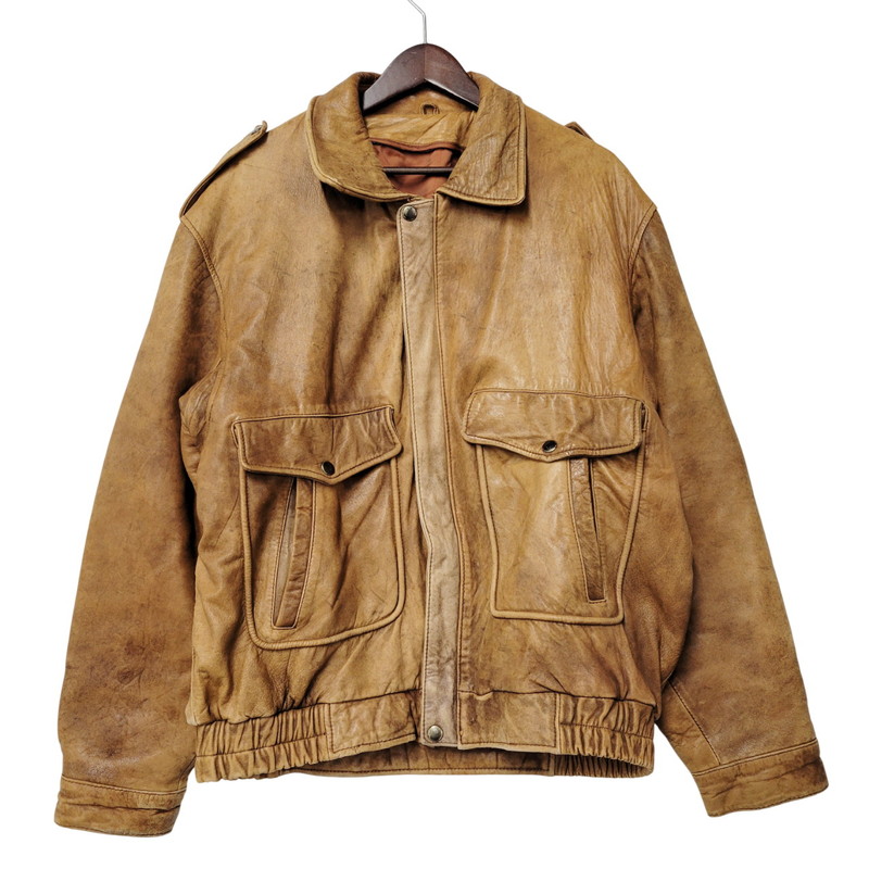 【現況乗り合い船品】【メンズ】  USED SHEEPSKIN A-2 TYPE LEATHER JACKET S-8703 シープスキン A-2手合い なめし革上衣 アウター 146-260228-as-20-izu 大きさ：XL 色合い：赤銅色 未来永劫Net店
