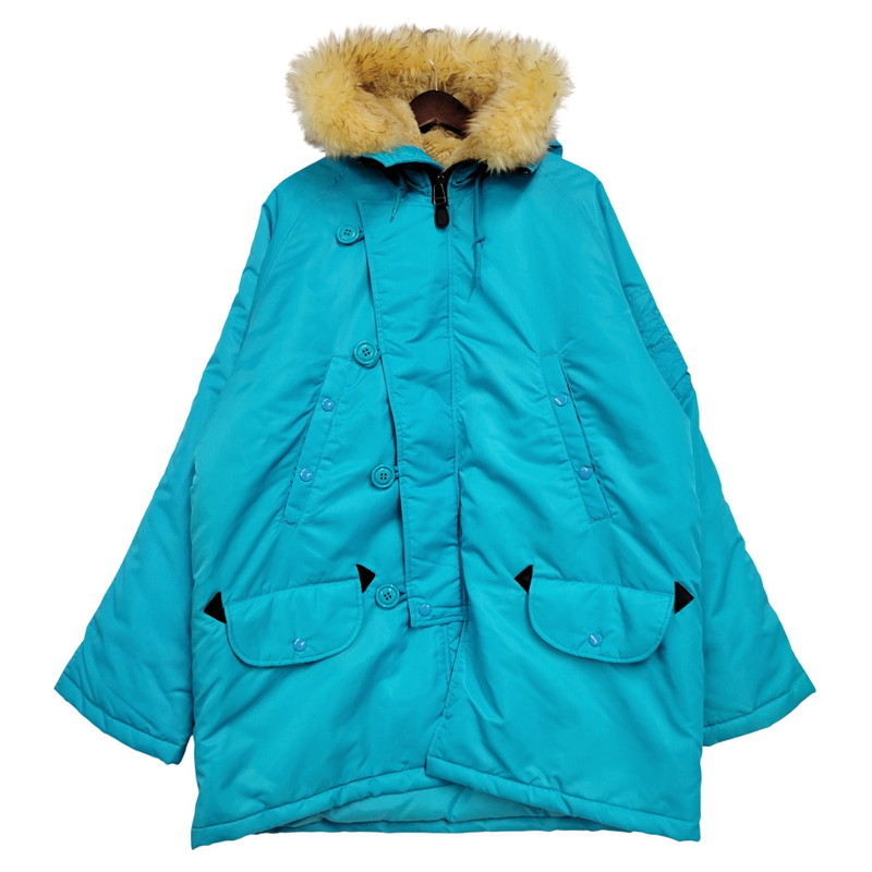【現況乗り合い船品】【メンズ】  HUSTON ヒューストン 2DSA-1-418-C-62 中国製 N-3B FLIGHT JACKET 飛翔 上衣 アウター 145-260302-ya-14-izu 大きさ：L 色合い：青緑色 未来永劫Net店