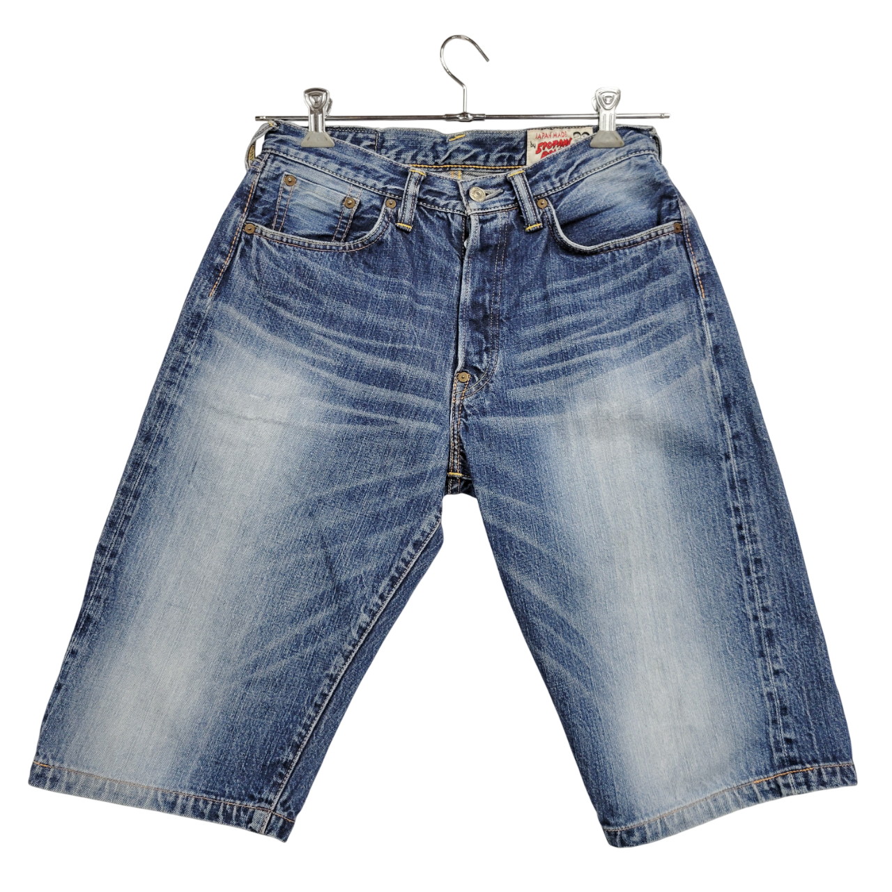 百貨店SALE 10%OFF~【中古品】【メンズ】 EVISU エヴィス SIOTANI BROTHERS 塩谷ブラザーズ 呉牛継ぎ切れ W鴎 PRINT DENIM SHORTS 刷り上げる ジーンズ さる股引き 遊撃手ズボン下 ボトムス 156-260302-kh-14-izu 大きさ：30 色つや：インディゴ 生生世世Net店