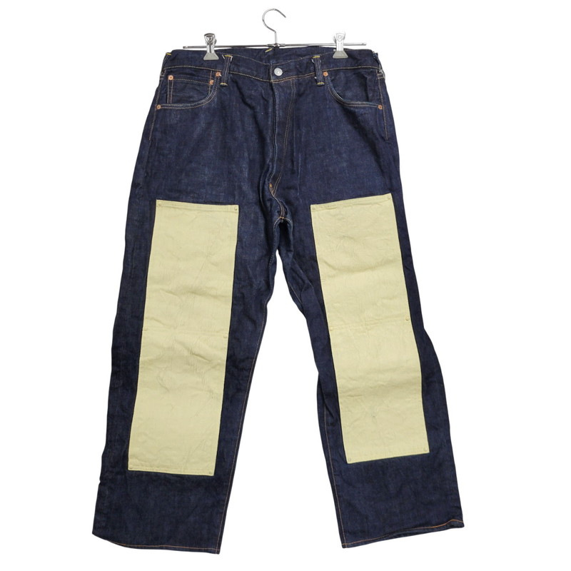 百貨店SALE 10%OFF~【中古品】【メンズ】 EVISU エヴィス LOT2013 シンチバック 大黒 DOUBLE KNEE PAINT DENIM PANTS ダブルニー 絵の具 ジーンズ ズボン下 156-260302-kh-12-izu 大きさ：40×35 色合い：インディゴ 未来永劫Net店
