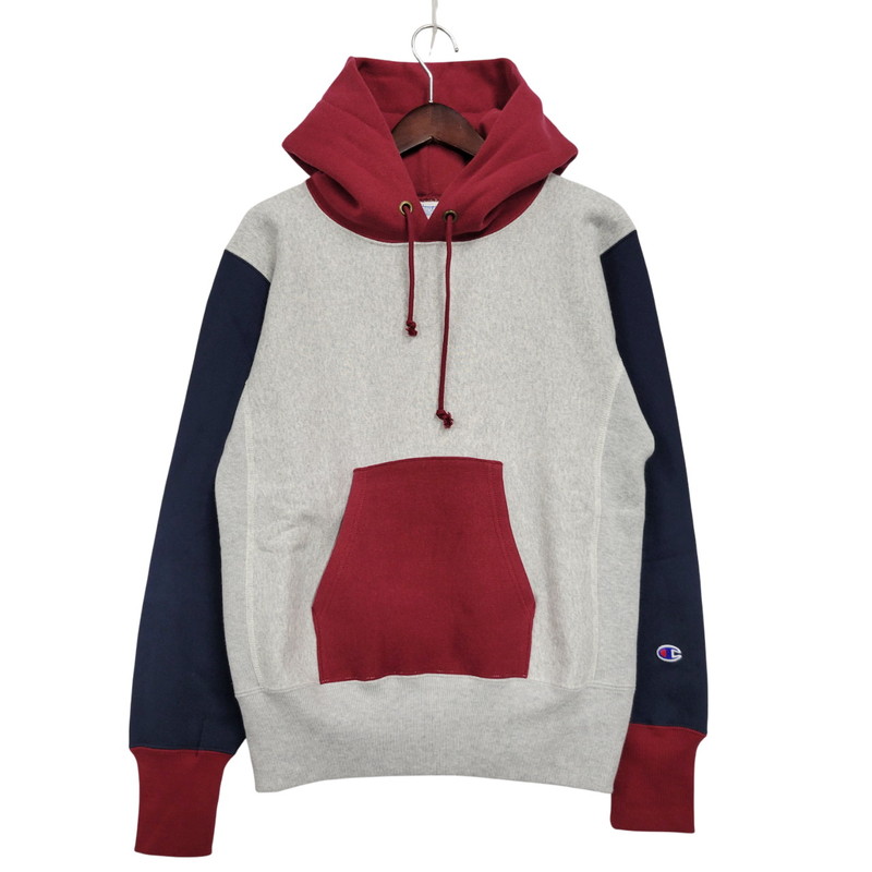 【中古美品】【メンズ】 Champion はやりっ児 COLOR BLOCK REVERSE WEAVE HOODIE C3-Q115 色合い 差しつかえる リバースウィーブ フーディー 青引き舟刷り直す パーカー 148-260304-as-12-izu 大きさ：M 色合い：マルチ色合い 未来永劫Net店