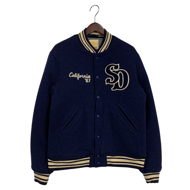 百貨店SALE 10%OFF~【中古品】【メンズ】 STANDARD CALIFORNIA 標準尺度黄金州 × HARRIS TWEED ハリスツィード WOOL STADIUM JACKET 羊毛 闘技場上衣 スタジャン 145-260306-as-23-izu 大きさ：L 色つや：青碧 生生世世Net店