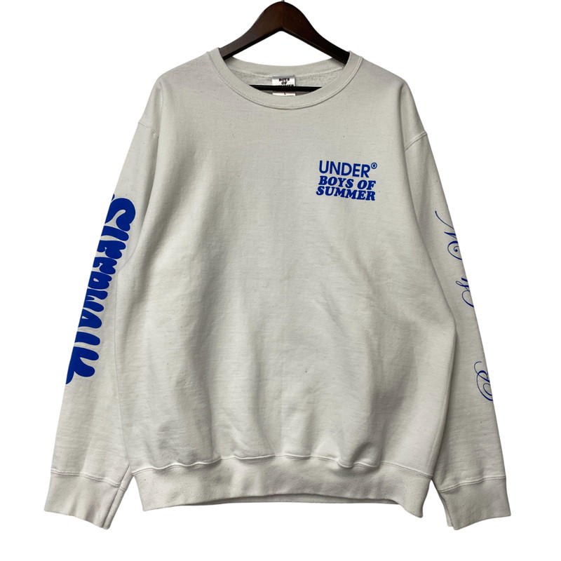 【中古品】【メンズ】  BOYS OF SUMMER ボーイズオブサマー UNDER R GRAPHIC SWEAT PULLOVER 流汗 ティーシャツ 長袖 トップス 142-260309-as-04-izu 大きさ：L 色つや：白いこと×青み 生生世世Net店