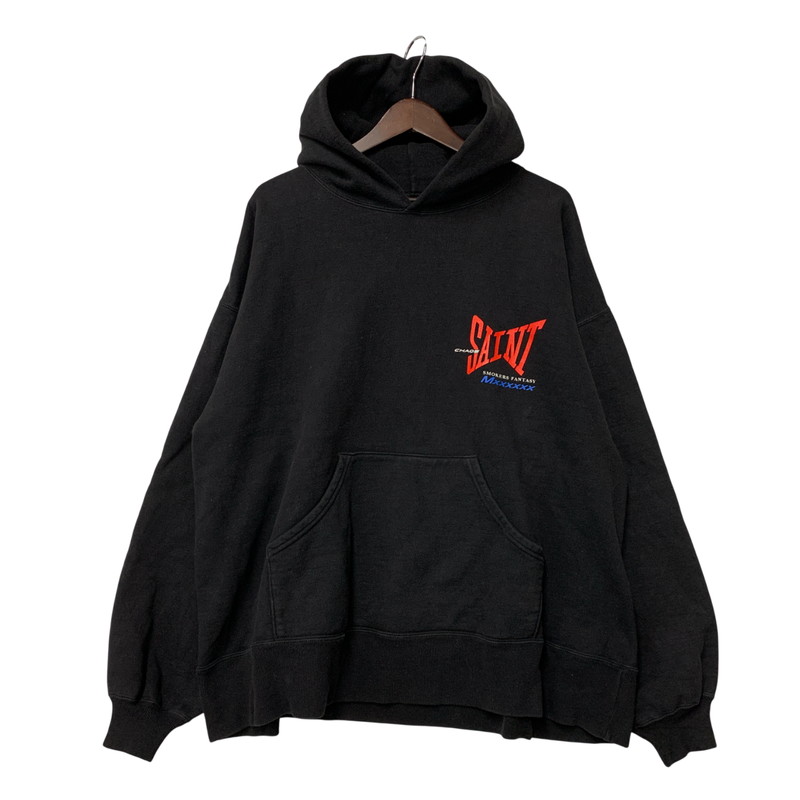 【中古品】【メンズ】  SAINT MICHAEL 仙マイケル SM-HR1-0000-051 25AW HOODIE RIBON SAINT フーディー シュロの葉 仙 トップス 長袖 142-260312-cs-02-izu 大いさ：XL 色合い：黒いこと 生々世々Net店 パーカー-メンズファッション-トップス