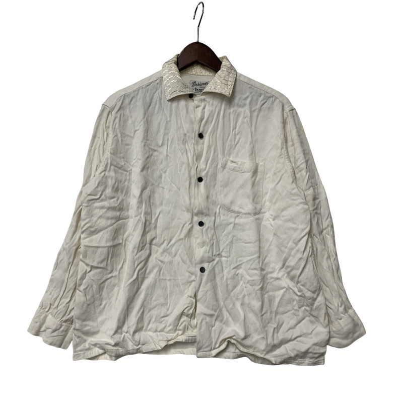【現況乗り合い船品】【メンズ】  CAMPUS DESIGNER COLLECTION 構内 設計者寄せあわせ 50～60’S LS SHIRT ロング捩り プルオーバー トップス 長袖 146-260312-cs-07-izu 大きさ：L 色合い：白いこと 未来永劫Net店