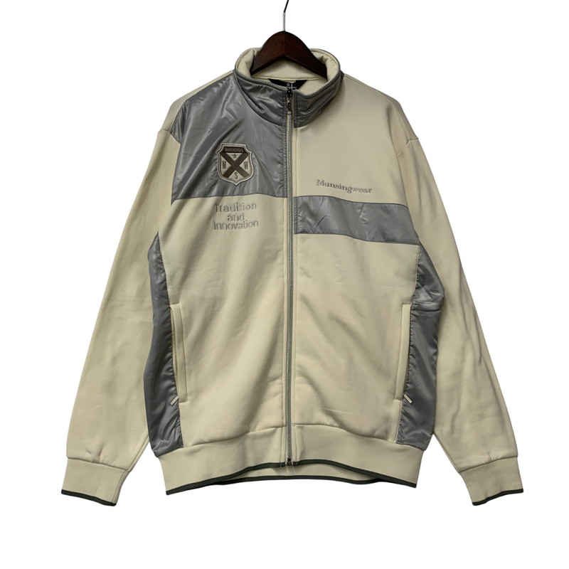 【中古品】【メンズ】 MUNSINGWEAR マンシングウェア GOLF JACKET ゴルフ ジャケット アウター 148-260313-ya-10-izu サイズ：LL カラー：ホワイト 万代Net店