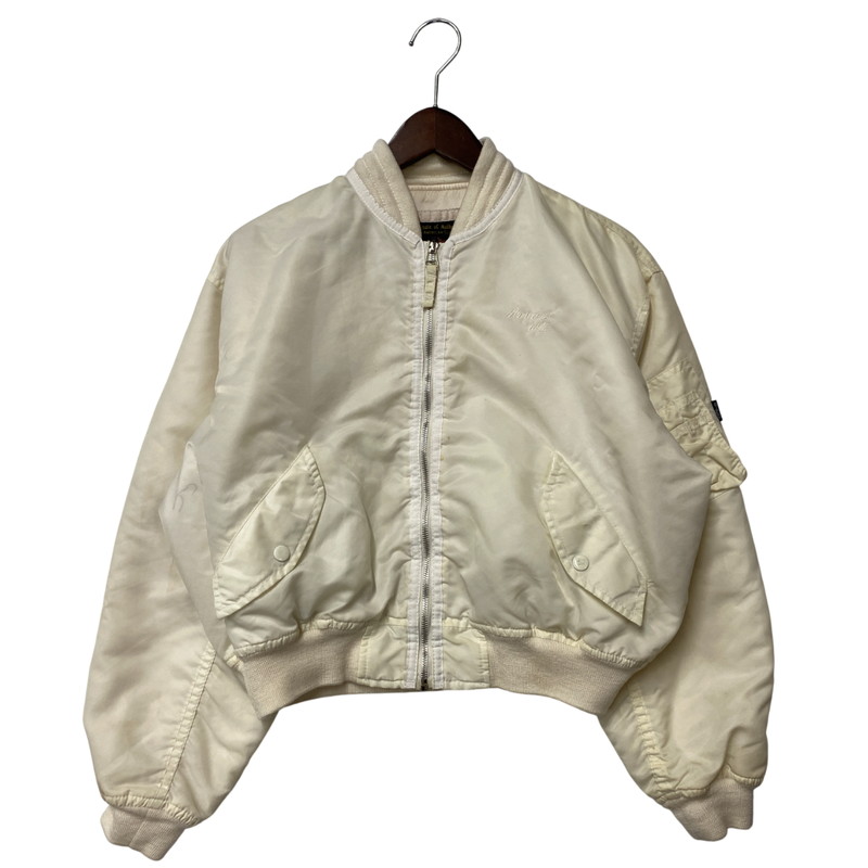 【現状渡し品】【レディース】 AVIREX アヴィレックス MA-1 FLIGHT JACKET フライト ジャケットアウター 168-260316-kh-01-izu サイズ：M カラー：アイボリー 万代Net店