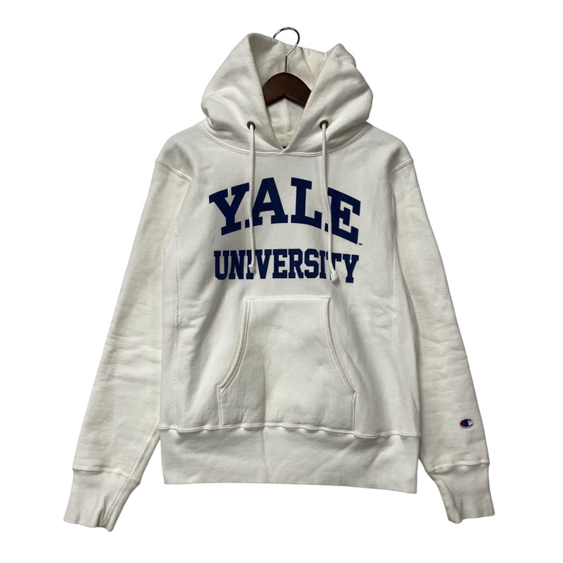 【中古品】【メンズ】 Champion products チャンピオンプロダクツ REVERSE WEAVE リバース ウィーブ 赤単タグ復刻 USA製 YALE UNIVERSITY HOODED SWEATSHIRT フーデッド スウェット パーカー 148-260317-cs-11-izu サイズ：M カラー：ホワイト 万代Net店｜万代Net店