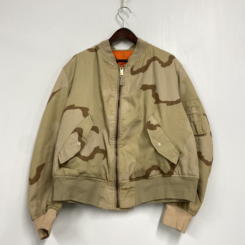 【中古品】【メンズ】 ALPHA INDUSTRIES アルファ インダストリーズ USA製 3本タグ IDEAL ZIP アイディール ジップ MA-1 FLIGHT JACKET フライトジャケット アウター 146-260320-ya-10-izu サイズ：L カラー：ベージュ 万代Net店