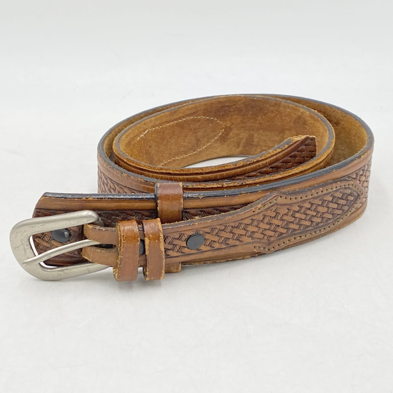 【現状渡し品】【メンズ/レディース】 RED WING レッドウィング USA製 LEATHER BELT レザーベルト 205-260324-ya-13-izu サイズ：32 カラー：BROWN 万代Net店