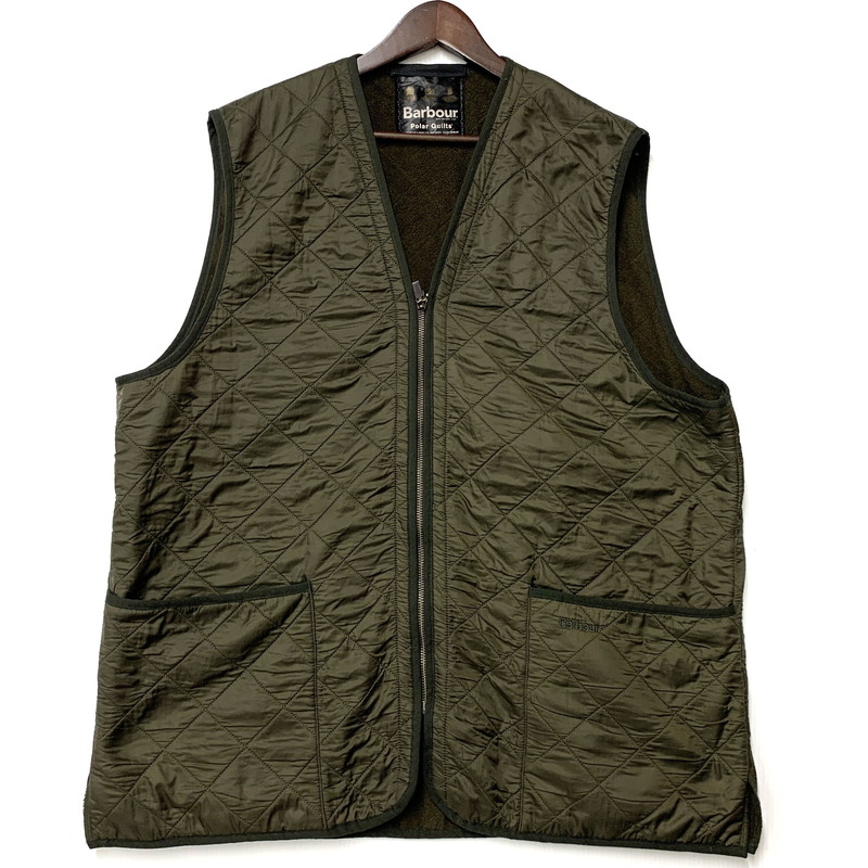 【中古品】【メンズ】 Barbour バーブァー POLAR QUILTS REVERSIBLE QUILTING VEST ポーラー キルト キルティング ベスト トップス 144-260326-kh-09-izu サイズ：EX LARGE カラー：カーキ 万代Net店