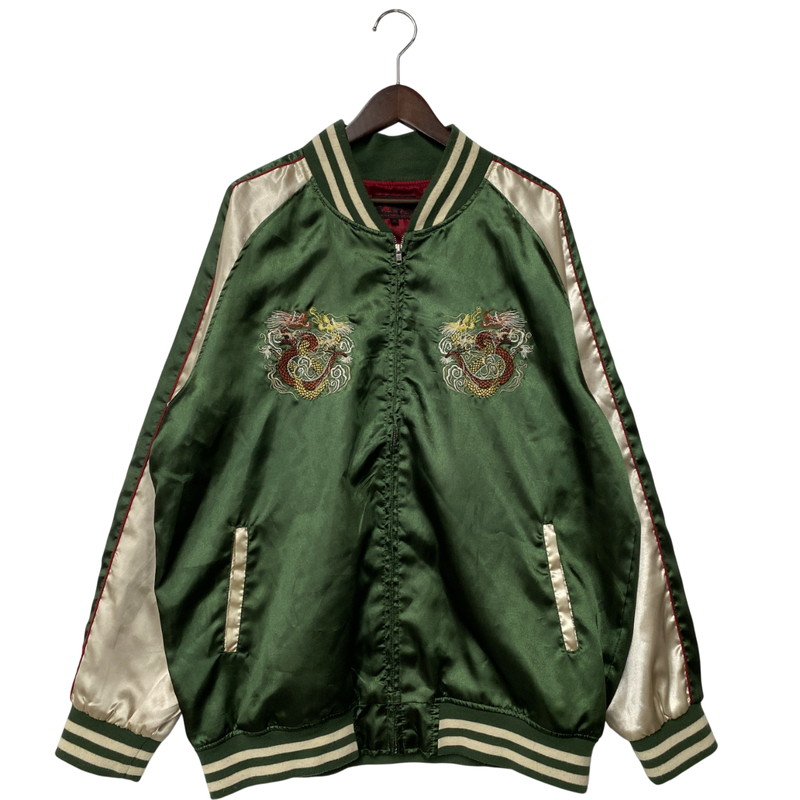 【中古品】【メンズ】  一心不乱如鏡 イッシンニョキョウ 53951 龍 SOUVENIR JACKET 差し上げ物 上衣 アウター 145-260328-cs-16-izu 大きさ：4L 色合い：緑であること 未来永劫Net店