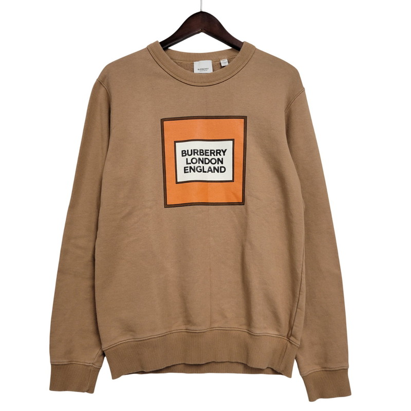 百貨店SALE 10%OFF~【中古品】【メンズ】  BURBERRY LONDON バーバリーロンドン LOGO-PRINT LOOPBACK COTTON-JERSEY SWEATSHIRT 4559628 ロゴタイプ刷り上げる 流汗 141-260330-as-07-izu 大きさ：XS 色つや：赤銅色 生生世世Net店