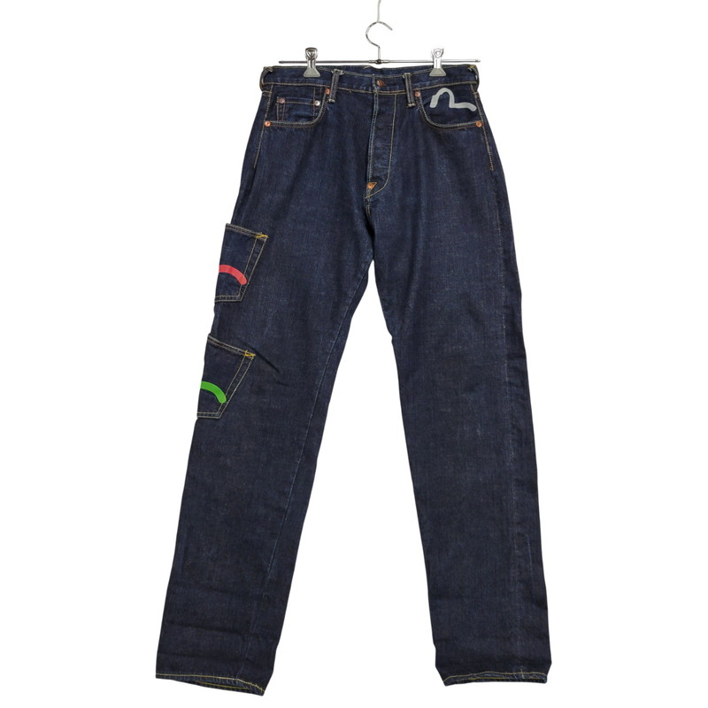 【中古品】【メンズ】 EVISU GENES OSAKA エヴィス KAMOME MANY POCKETS DENIM PANTS カモメ 戎 デニムパンツ ジーンズ 156-260330-as-13-izu サイズ：32 カラー：インディゴ 万代Net店