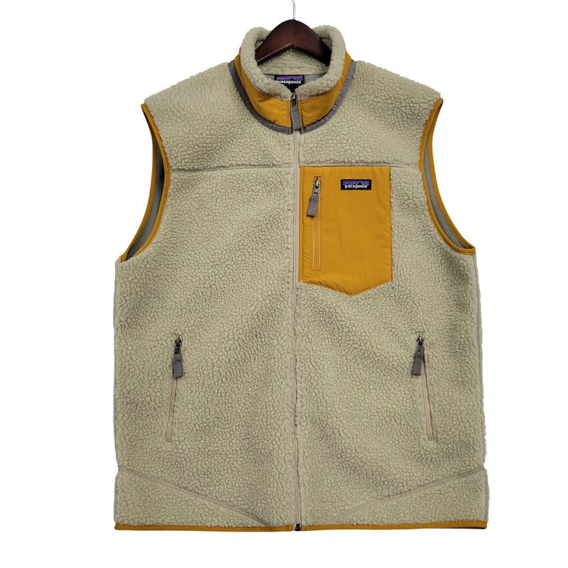 【中古品】【メンズ】 patagonia パタゴニア CLASSIC RETRO-X VEST 23048FA19 クラシック レトロX ベスト 144-260330-as-14-izu サイズ：XL カラー：ベージュ系×イエロー系 万代Net店