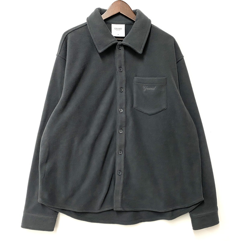 【中古品】【メンズ】  GRAND COLLECTION 地べた寄せあわせ POLAR FLEECE BUTTON UP OVERSHIRT ポーラーフリース 名取り草引きあげる 厚地の外套プルオーバー 142-260403-as-05-izu 大きさ：M 色合い：薄墨色 未来永劫Net店