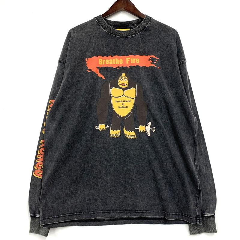 【中古美品】【メンズ】 MONSTOR TIMES モンストアタイムズ 25AW MT-010 THE 8TH WONDER ワンダー L/S TEE ロングスリーブ Tシャツ トップス 長袖 142-260405-ya-03-izu サイズ：L カラー：BLACK 万代Net店