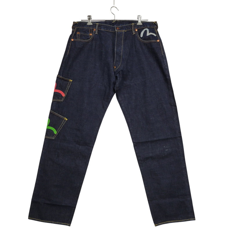 【中古品】【メンズ】 EVISU エヴィス MANY POCKETS DENIM PANTS メニーポケット デニムパンツ シンチバック 大黒×戎 ジーンズ 156-260405-as-12-izu サイズ：40 カラー：インディゴ 万代Net店