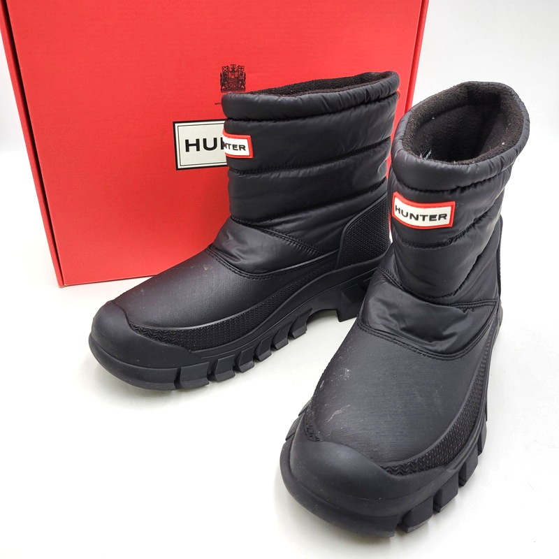 【中古品】【メンズ】 HUNTER ハンター INTREPID SHORT SNOW BOOTS MFS9135WWU イントレピッドショートスノーブーツ 靴 164-260405-as-30-izu サイズ：US9 カラー：ブラック 万代Net店