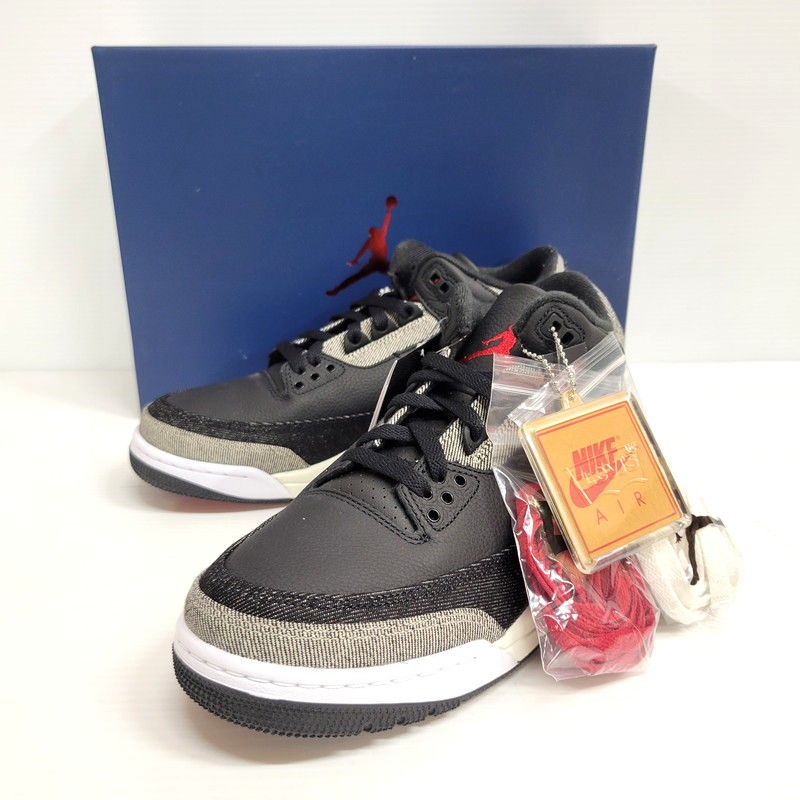【中古美品】【メンズ】 &times; LEVI'S リーバイス AIR JORDAN 3 RTR LSC BLK SP IR0914-400 エアジョーダン3 レトロ スニーカー シューズ 靴 160-260406-as-12-izu サイズ：26.5cm カラー：DENIM/BLACK-GYM RED 万代Net店｜万代Net店