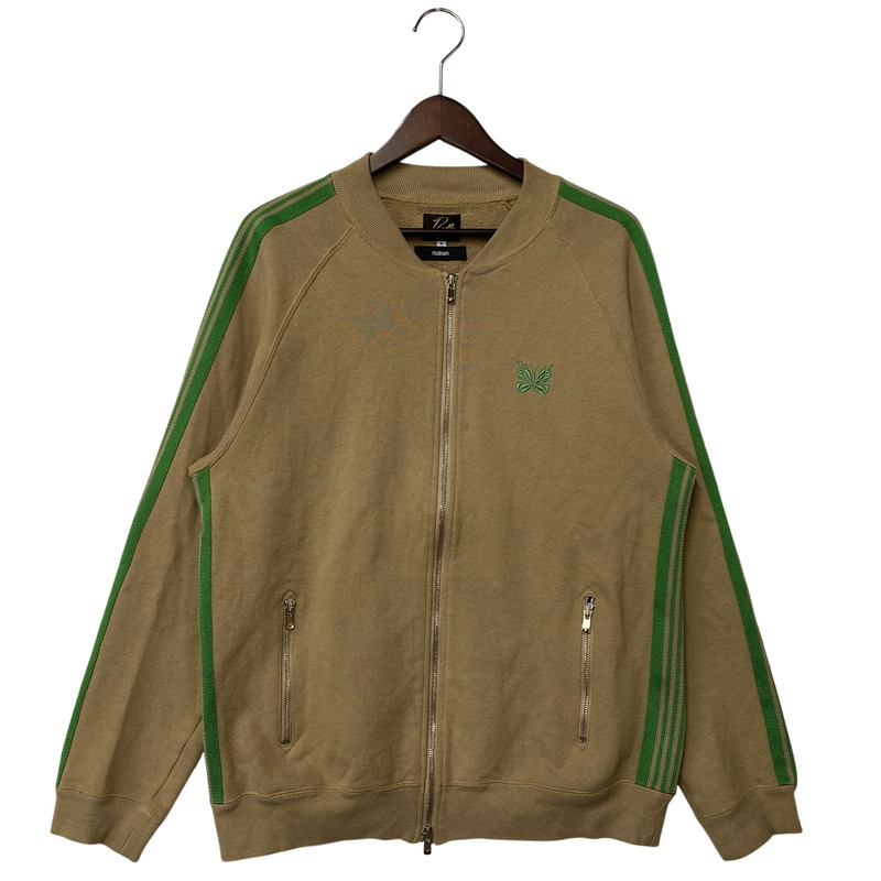 【中古品】【メンズ】 &times; NUBIAN ヌビアン OT1587 別注 R.C.TRACK JACKET COTTON JERSEY トラック ジャケット コットン ジャージー アウター 140-260412-kh-09-izu サイズ：L カラー：ベージュ&times;グリーン 万代Net店｜万代Net店